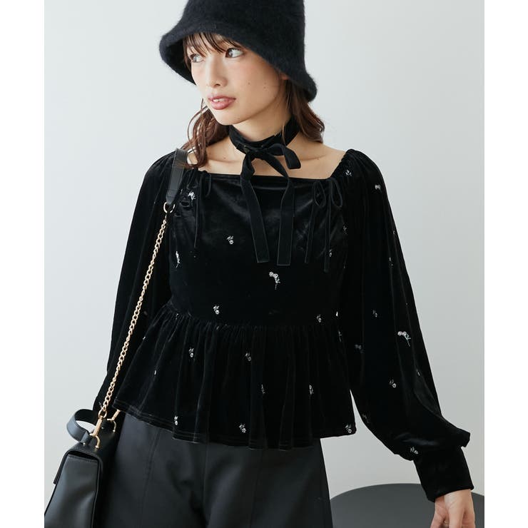 ブラック柄 | チョーカーセットベロアトップス | MAJESTIC LEGON 