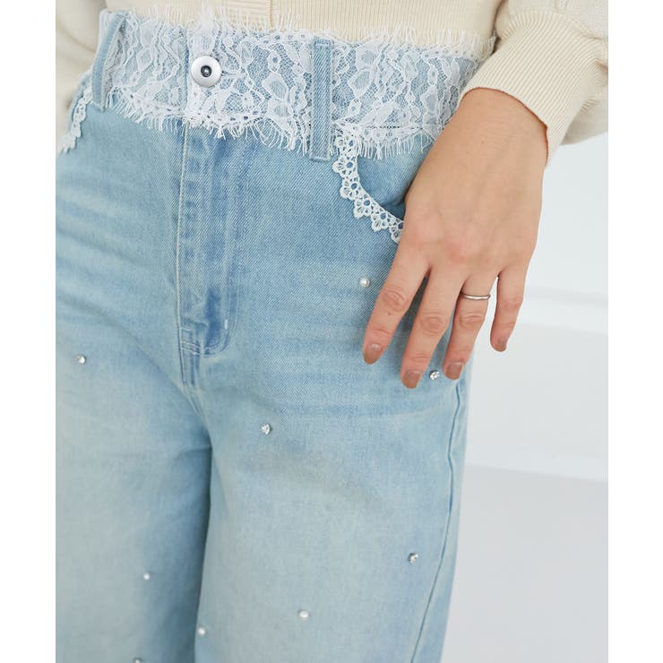 サックス | バリエデザインデニムパンツ | MAJESTIC LEGON 