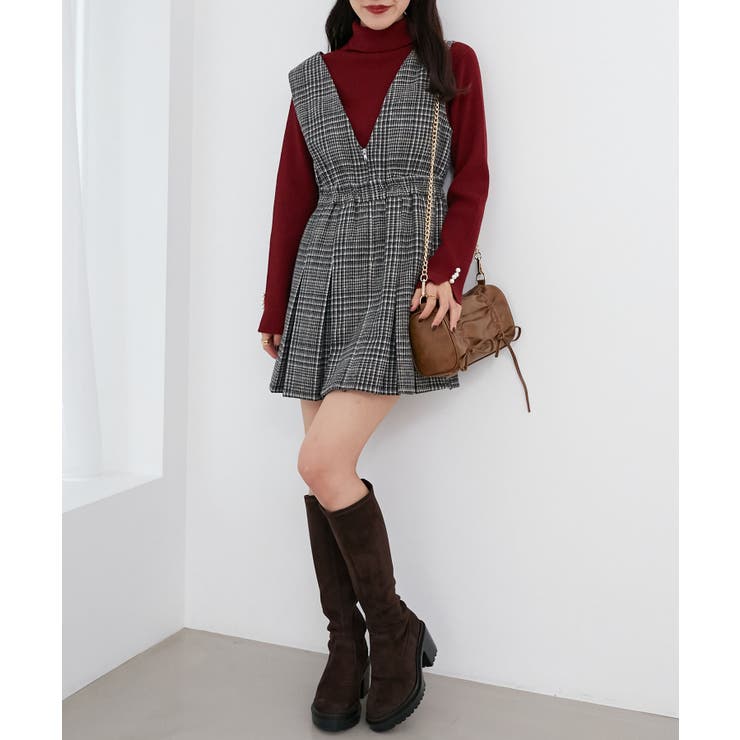 チェックプリーツミニジャンスカ[品番：CTYW0004455]｜MAJESTIC LEGON
