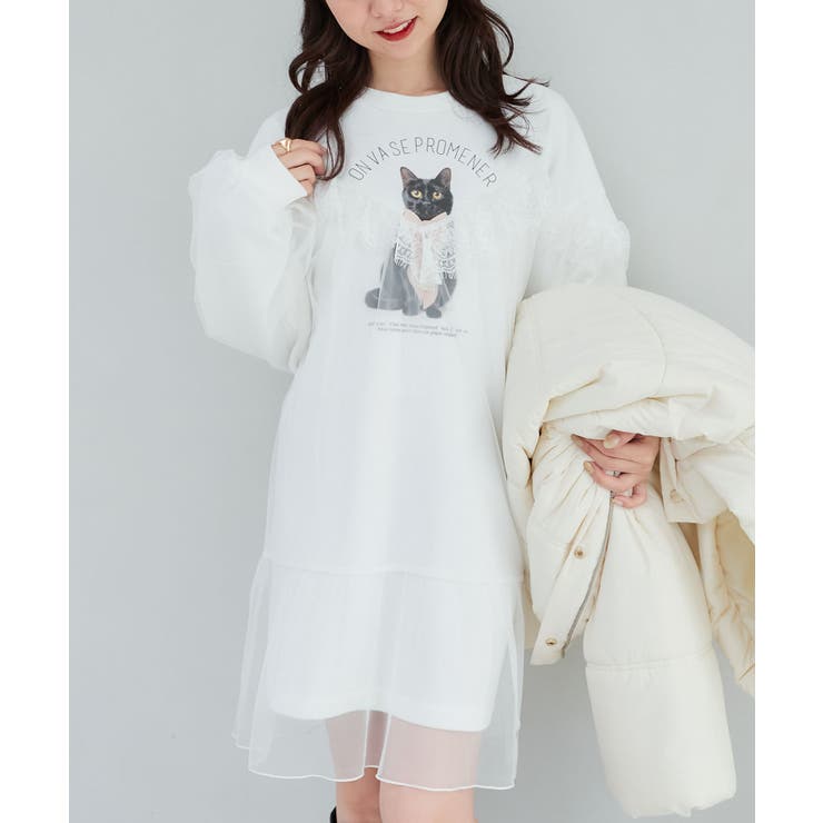 【こちび】新品/Mila Owen ドッキングロングジレ　チュール　M こちび様専用】新品/Mila Owen ドッキングロングジレ チュール M
