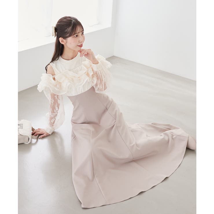 ウエストきゅっとミルフィーユワンピ[品番：CTYW0004286]｜MAJESTIC 