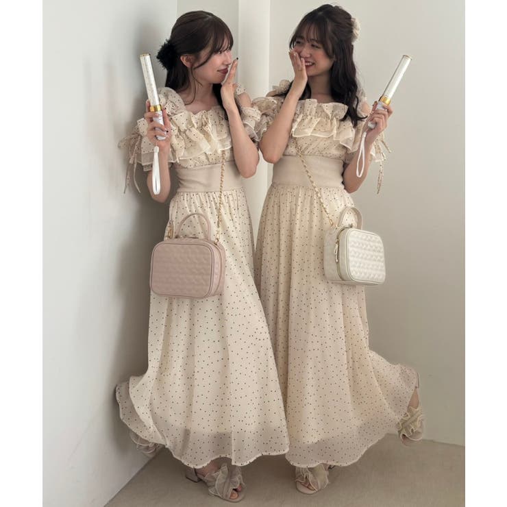 ミルフィーユフリルコルセットワンピ[品番：CTYW0004121]｜MAJESTIC