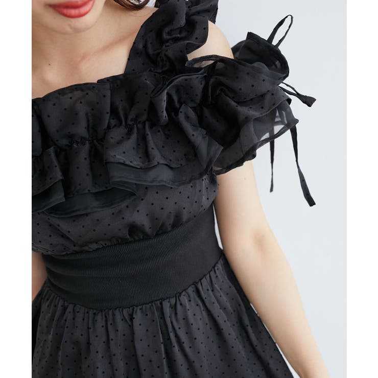 ブラック柄 | ミルフィーユフリルコルセットワンピ | MAJESTIC LEGON 