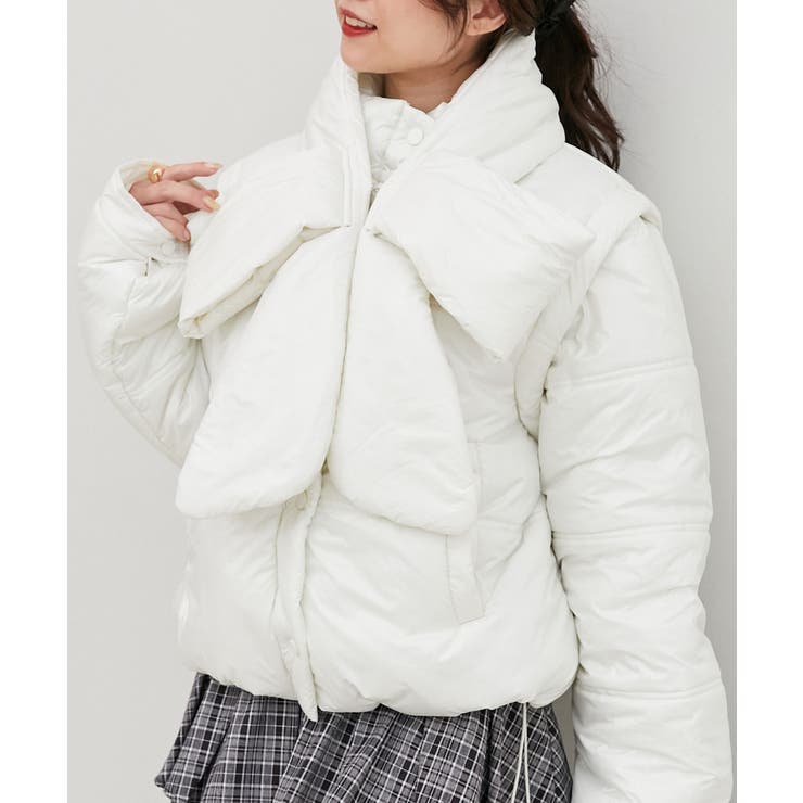 リボンマフラーセット中綿ブルゾン | MAJESTIC LEGON  | 詳細画像30 