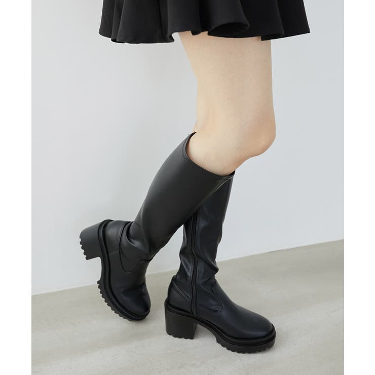 ブラック | 盛れるストレッチロングブーツ | MAJESTIC LEGON 