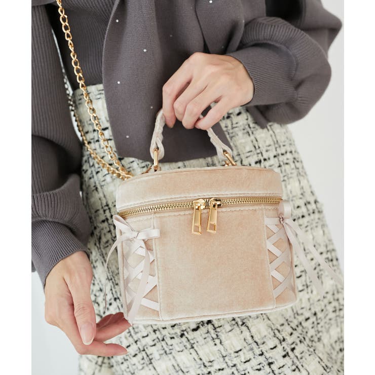 レースアップベロアバニティバッグ | MAJESTIC LEGON  | 詳細画像3 