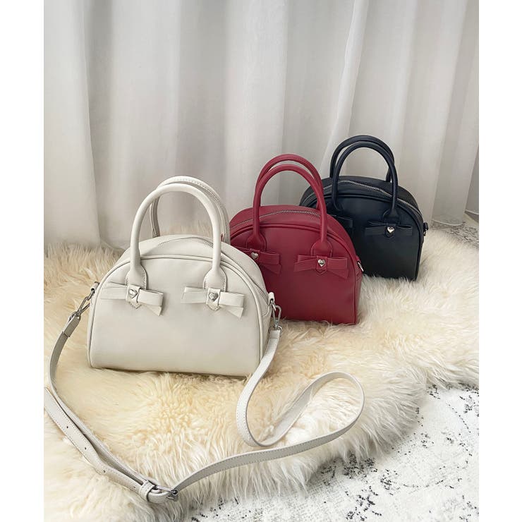 アイボリー | ハートリボンミニボストン | MAJESTIC LEGON 