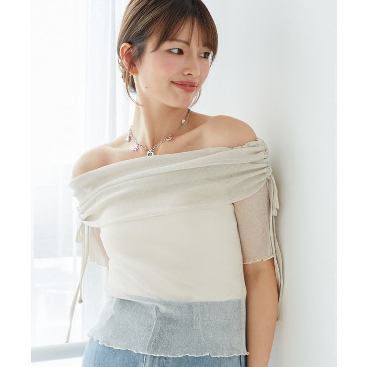 ∞ラメチュールオフショル半袖トップス | MAJESTIC LEGON  | 詳細画像10 