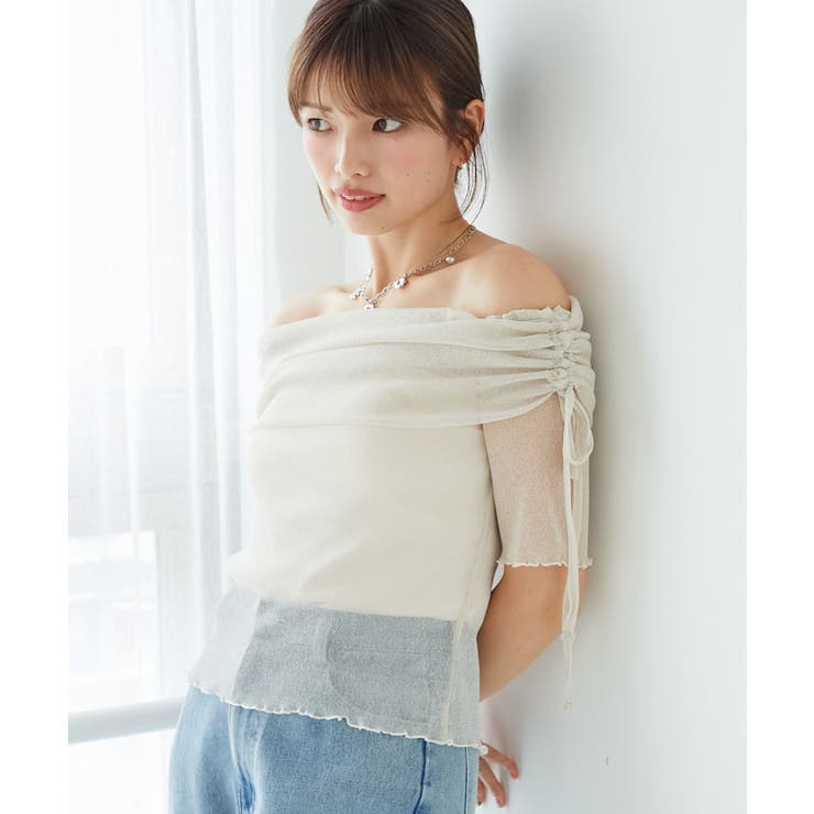 ∞ラメチュールオフショル半袖トップス | MAJESTIC LEGON  | 詳細画像11 