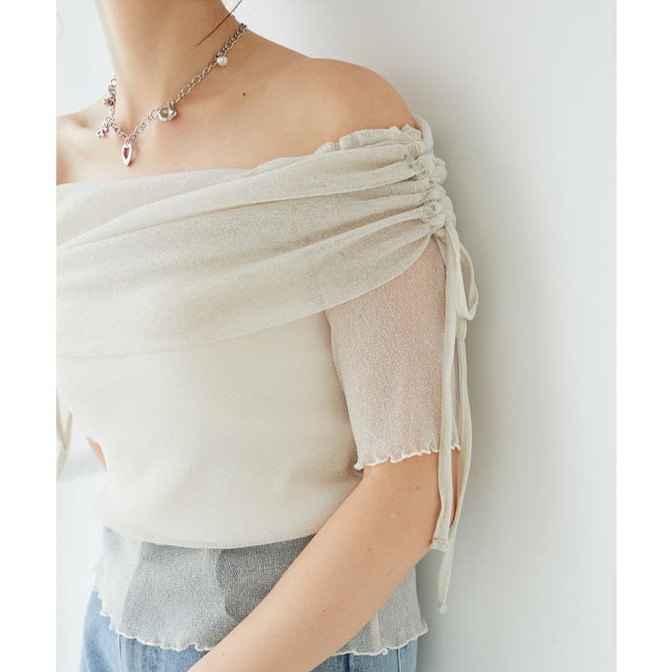 ∞ラメチュールオフショル半袖トップス | MAJESTIC LEGON  | 詳細画像13 