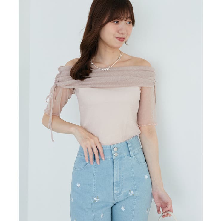 ∞ラメチュールオフショル半袖トップス | MAJESTIC LEGON  | 詳細画像18 