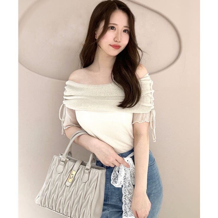 ∞ラメチュールオフショル半袖トップス | MAJESTIC LEGON  | 詳細画像2 