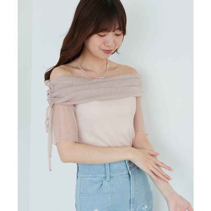 ∞ラメチュールオフショル半袖トップス | MAJESTIC LEGON  | 詳細画像20 