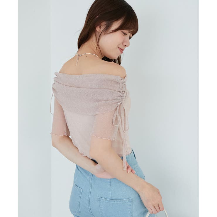 ∞ラメチュールオフショル半袖トップス | MAJESTIC LEGON  | 詳細画像21 