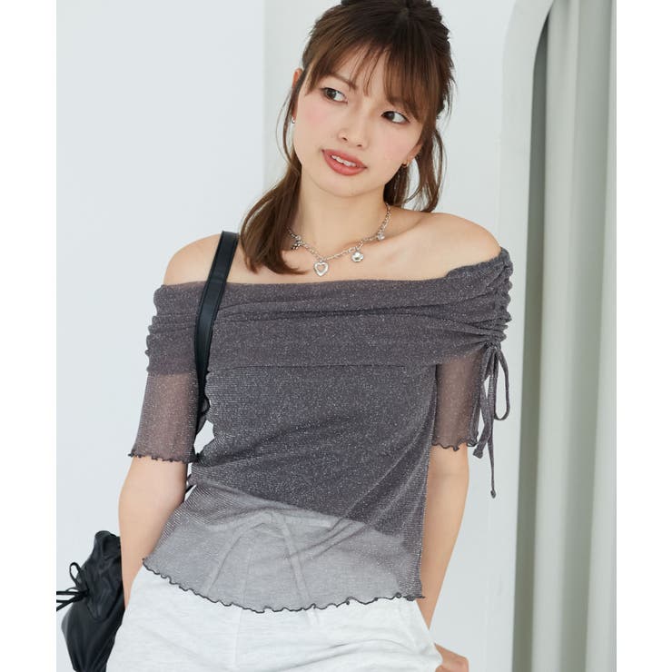 ∞ラメチュールオフショル半袖トップス | MAJESTIC LEGON  | 詳細画像28 