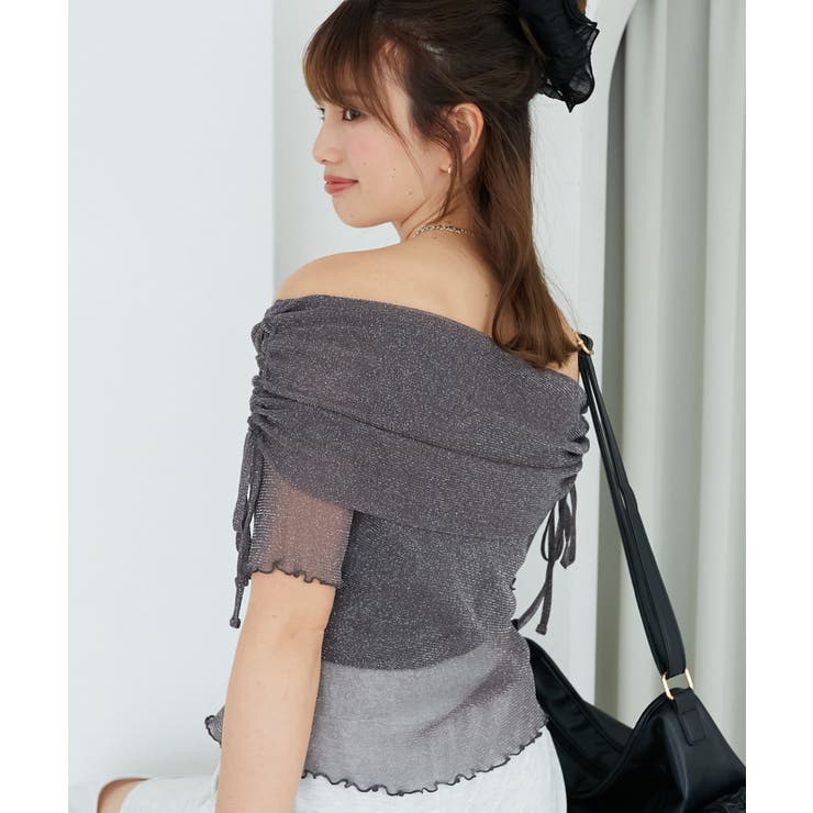 ∞ラメチュールオフショル半袖トップス | MAJESTIC LEGON  | 詳細画像29 