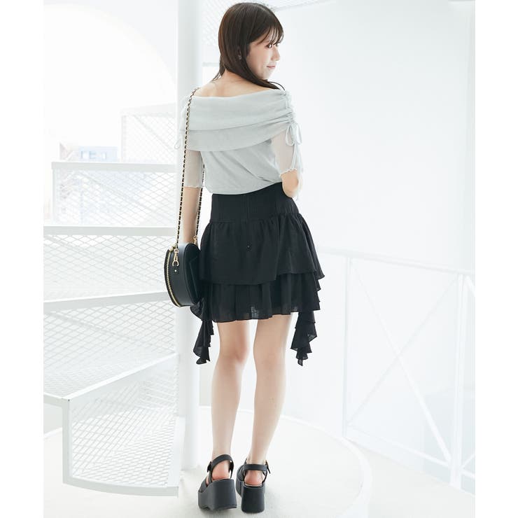 ∞ラメチュールオフショル半袖トップス | MAJESTIC LEGON  | 詳細画像35 