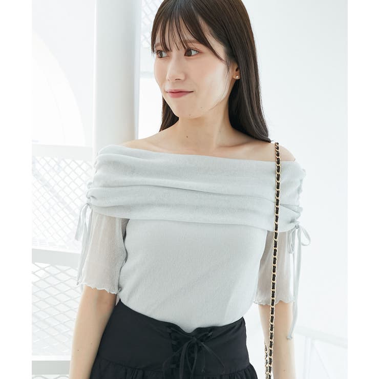 ∞ラメチュールオフショル半袖トップス | MAJESTIC LEGON  | 詳細画像36 