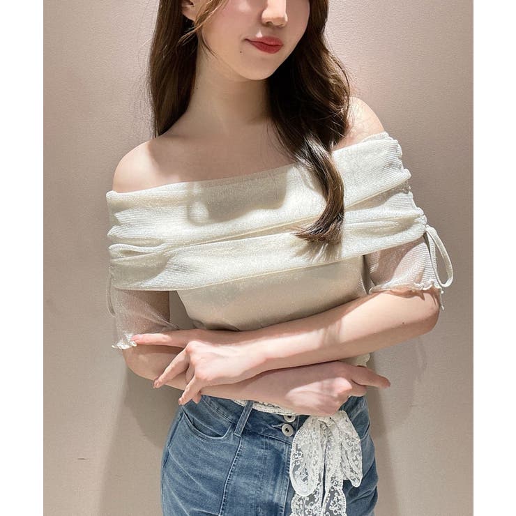 ∞ラメチュールオフショル半袖トップス | MAJESTIC LEGON  | 詳細画像5 