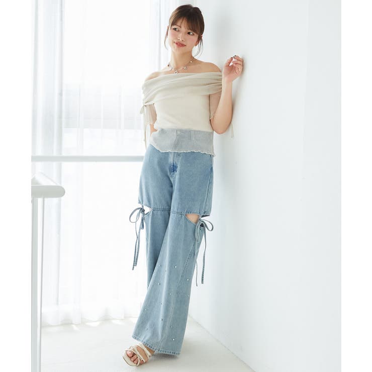 ∞ラメチュールオフショル半袖トップス | MAJESTIC LEGON  | 詳細画像7 