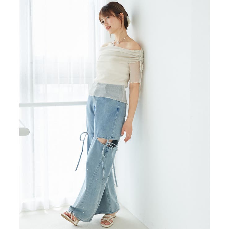 ∞ラメチュールオフショル半袖トップス | MAJESTIC LEGON  | 詳細画像8 