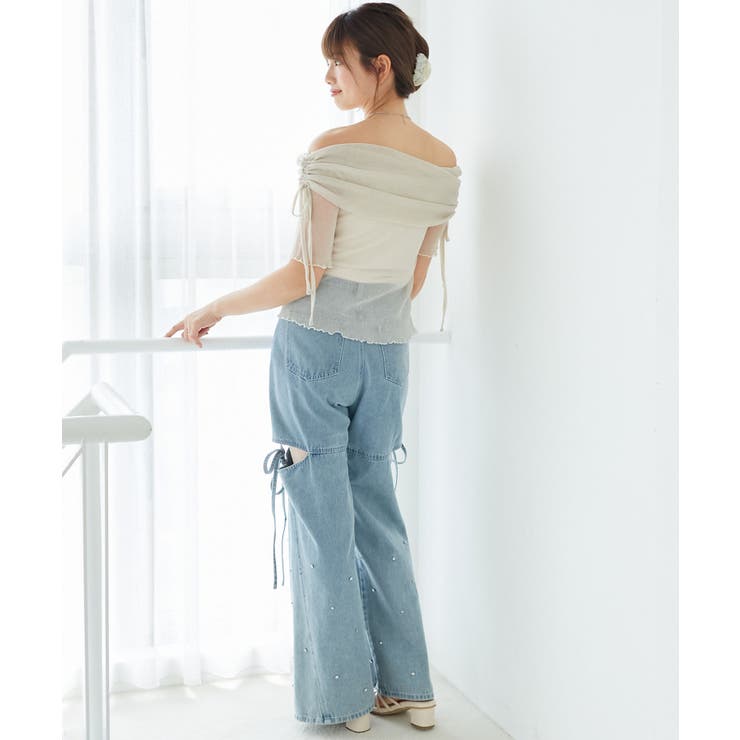 ∞ラメチュールオフショル半袖トップス | MAJESTIC LEGON  | 詳細画像9 