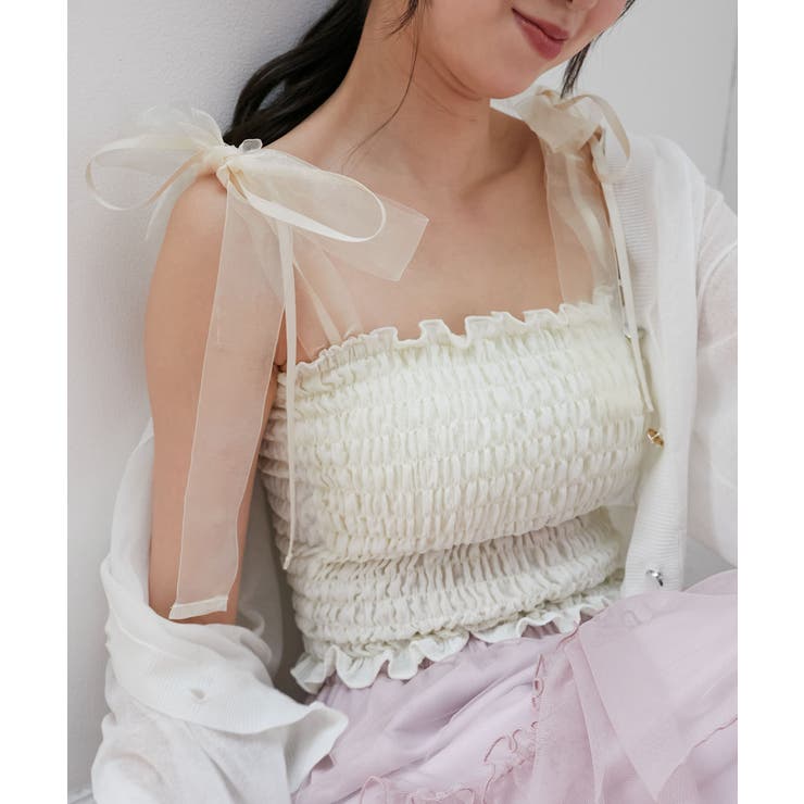 カップ付ダブルリボンキャミソール | MAJESTIC LEGON  | 詳細画像4 