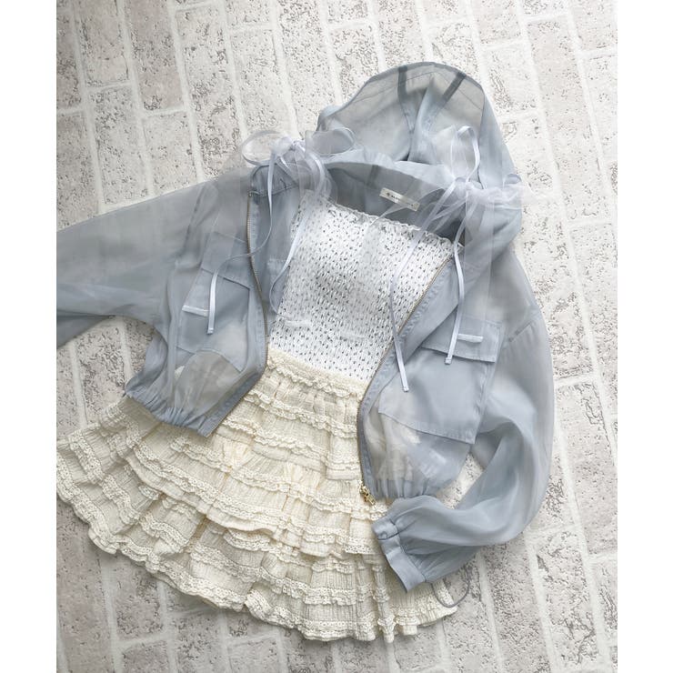 オフ／柄 | カップ付ダブルリボンキャミソール | MAJESTIC LEGON 