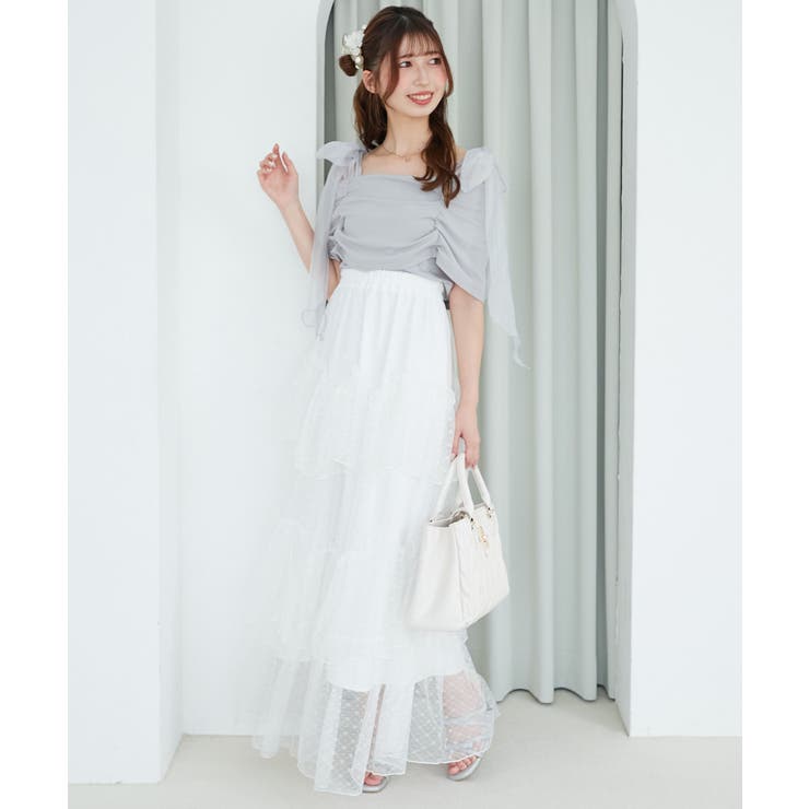 肩リボンオフショルカットトップス | MAJESTIC LEGON  | 詳細画像17 