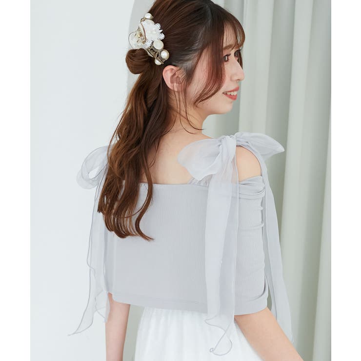 肩リボンオフショルカットトップス | MAJESTIC LEGON  | 詳細画像22 