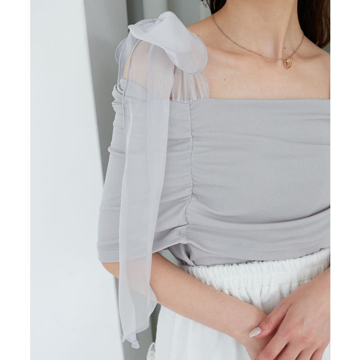 肩リボンオフショルカットトップス | MAJESTIC LEGON  | 詳細画像23 