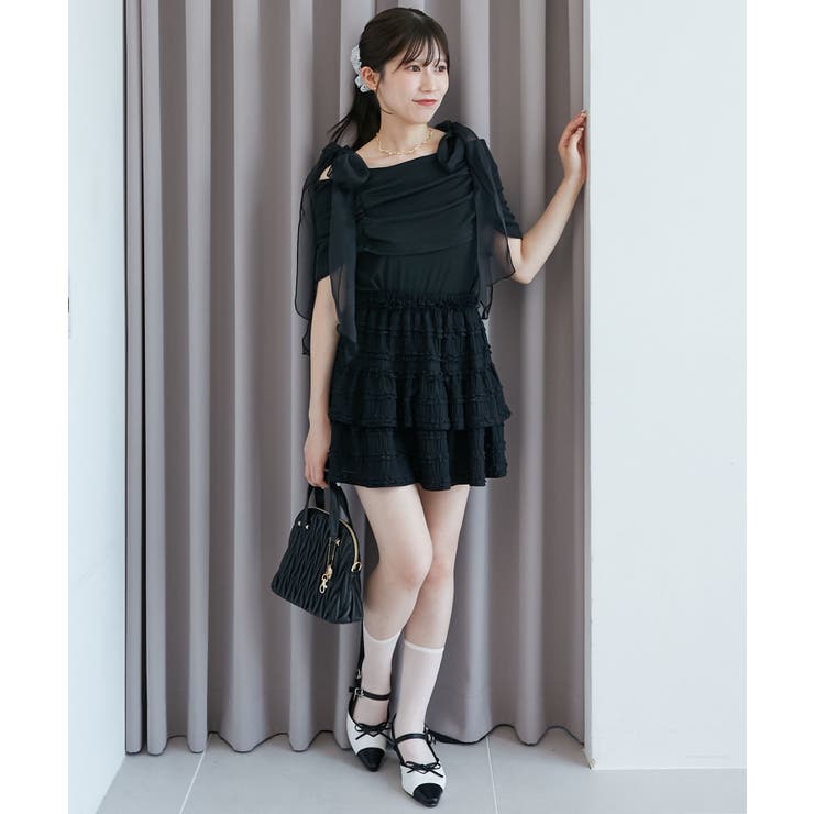 肩リボンオフショルカットトップス | MAJESTIC LEGON  | 詳細画像24 