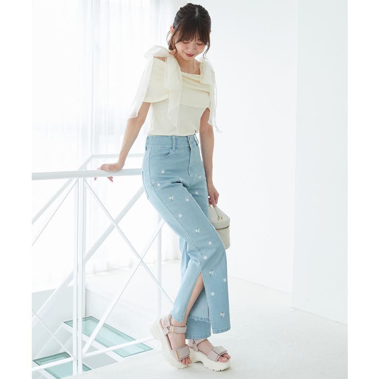 肩リボンオフショルカットトップス | MAJESTIC LEGON  | 詳細画像4 