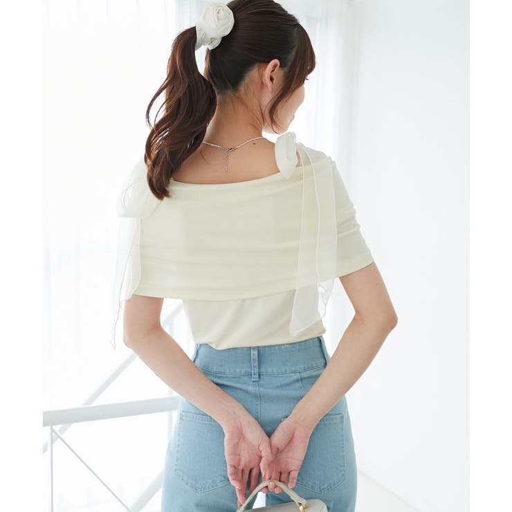 肩リボンオフショルカットトップス | MAJESTIC LEGON  | 詳細画像8 