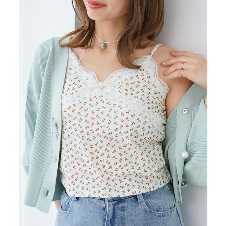 レッド柄 | カップ付きローズリボンキャミ | MAJESTIC LEGON 