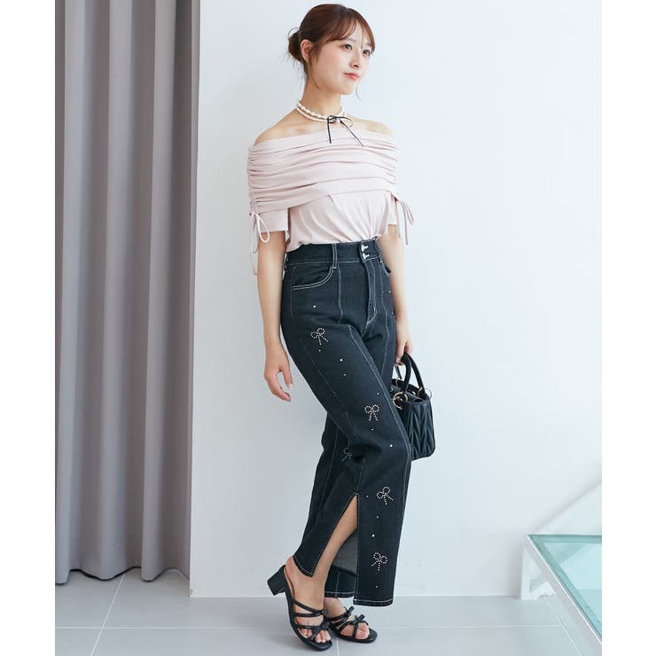 サイドドロストオフショルカットトップス | MAJESTIC LEGON  | 詳細画像10 