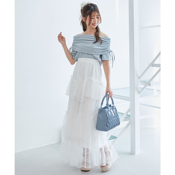 サイドドロストオフショルカットトップス | MAJESTIC LEGON  | 詳細画像16 