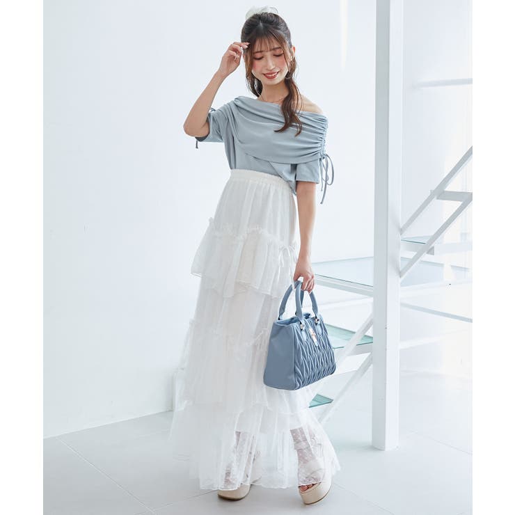 サイドドロストオフショルカットトップス | MAJESTIC LEGON  | 詳細画像17 