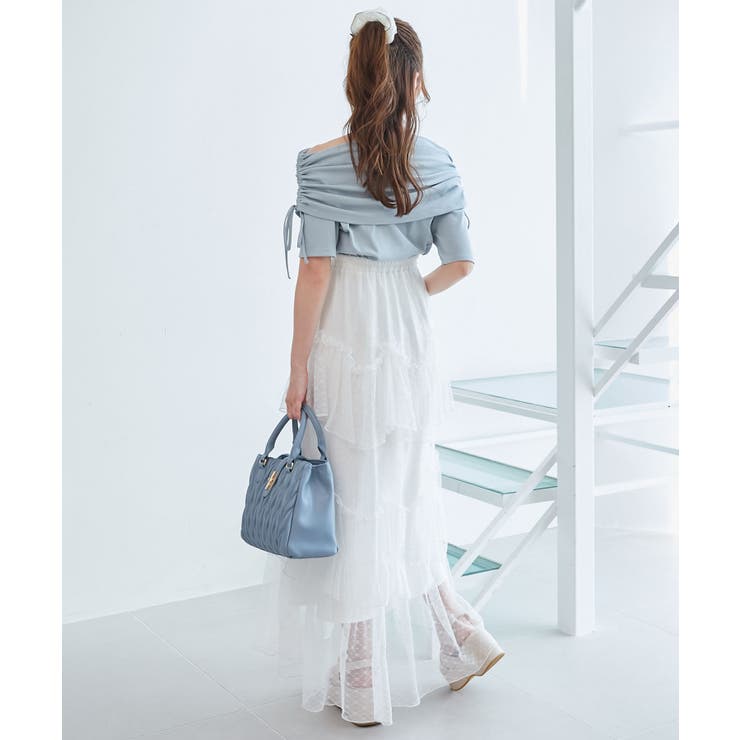 サイドドロストオフショルカットトップス | MAJESTIC LEGON  | 詳細画像18 