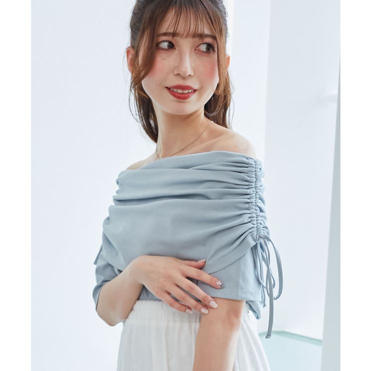 サイドドロストオフショルカットトップス | MAJESTIC LEGON  | 詳細画像20 