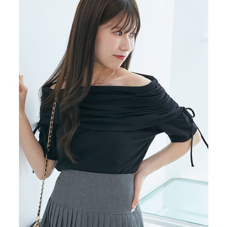 サイドドロストオフショルカットトップス | MAJESTIC LEGON  | 詳細画像26 