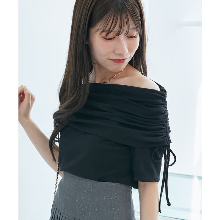 サイドドロストオフショルカットトップス | MAJESTIC LEGON  | 詳細画像27 