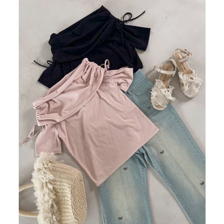 サイドドロストオフショルカットトップス | MAJESTIC LEGON  | 詳細画像31 