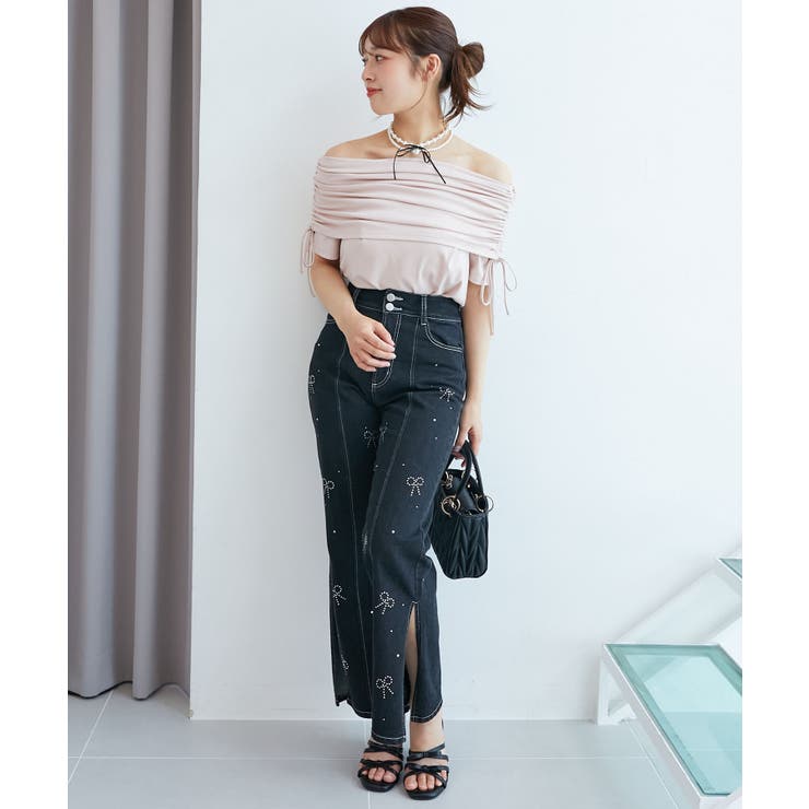 サイドドロストオフショルカットトップス | MAJESTIC LEGON  | 詳細画像9 