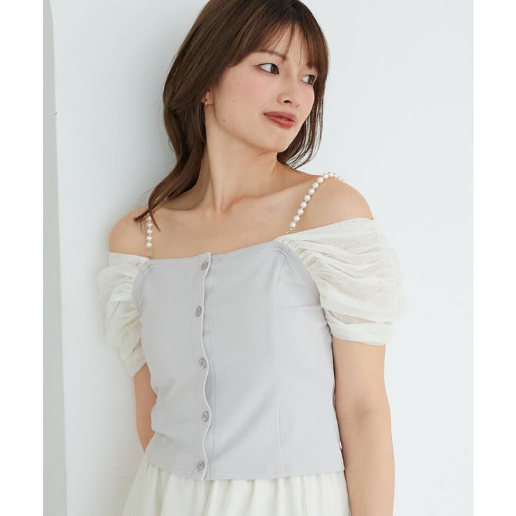 パールチェーン異素材トップス | MAJESTIC LEGON  | 詳細画像15 