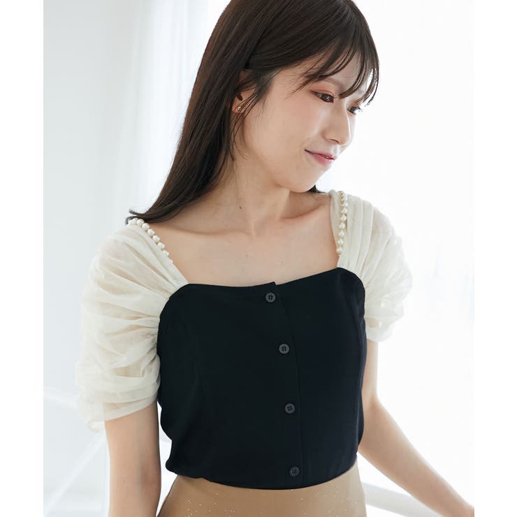 パールチェーン異素材トップス | MAJESTIC LEGON  | 詳細画像22 