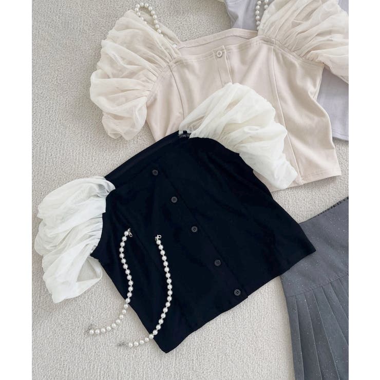 パールチェーン異素材トップス | MAJESTIC LEGON  | 詳細画像26 