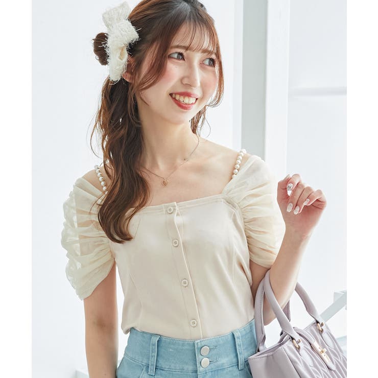 パールチェーン異素材トップス | MAJESTIC LEGON  | 詳細画像6 