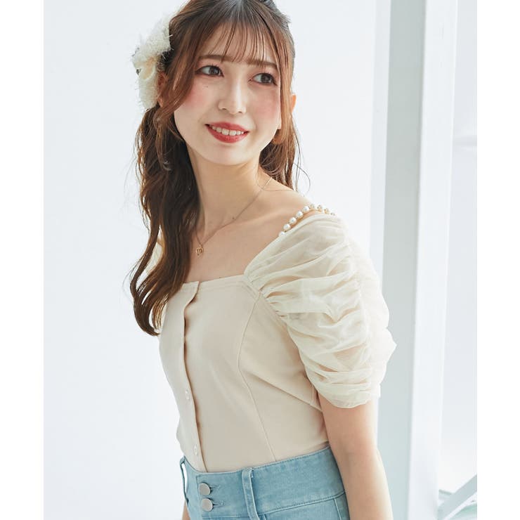 パールチェーン異素材トップス | MAJESTIC LEGON  | 詳細画像7 