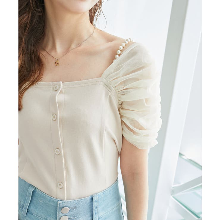 パールチェーン異素材トップス | MAJESTIC LEGON  | 詳細画像9 